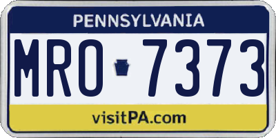 PA license plate MRO7373