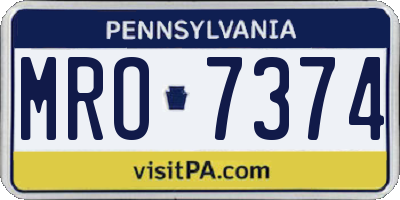 PA license plate MRO7374