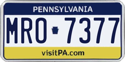 PA license plate MRO7377