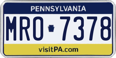 PA license plate MRO7378