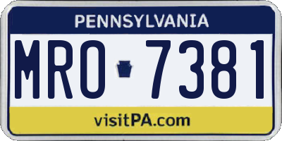 PA license plate MRO7381
