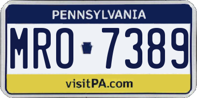 PA license plate MRO7389