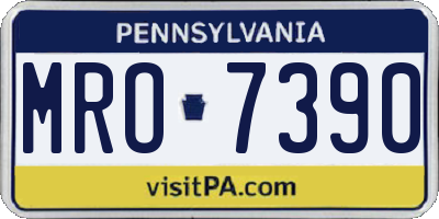 PA license plate MRO7390