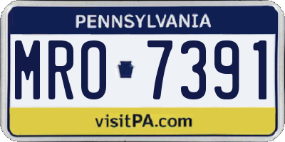 PA license plate MRO7391
