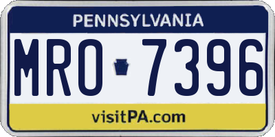 PA license plate MRO7396
