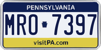 PA license plate MRO7397