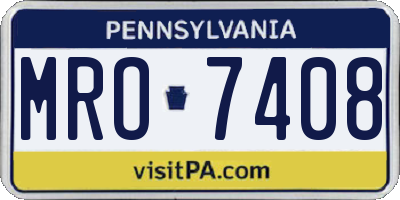 PA license plate MRO7408
