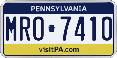 PA license plate MRO7410