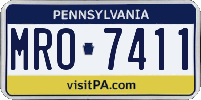 PA license plate MRO7411