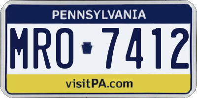 PA license plate MRO7412