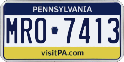 PA license plate MRO7413