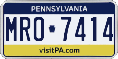 PA license plate MRO7414