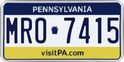 PA license plate MRO7415