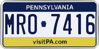 PA license plate MRO7416