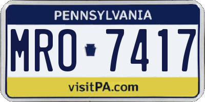 PA license plate MRO7417