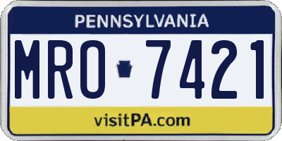 PA license plate MRO7421