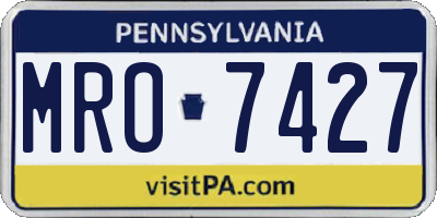 PA license plate MRO7427