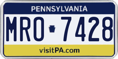 PA license plate MRO7428