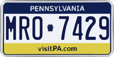 PA license plate MRO7429
