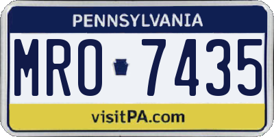 PA license plate MRO7435