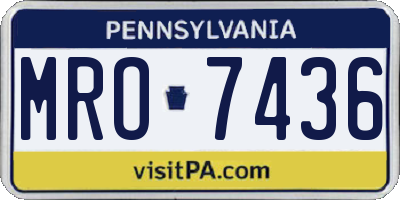 PA license plate MRO7436