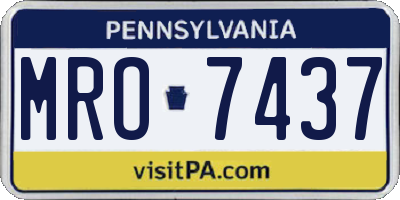 PA license plate MRO7437