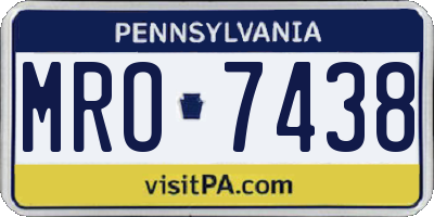 PA license plate MRO7438