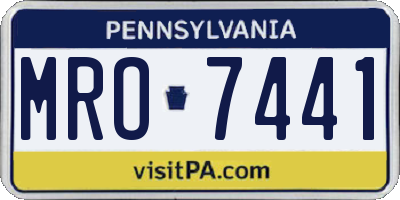 PA license plate MRO7441