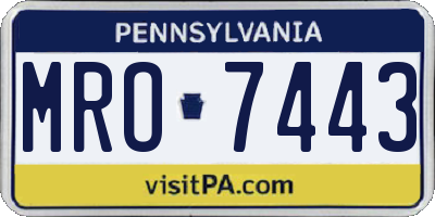 PA license plate MRO7443