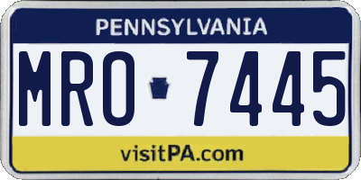 PA license plate MRO7445