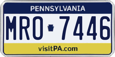 PA license plate MRO7446