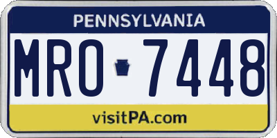 PA license plate MRO7448