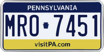 PA license plate MRO7451