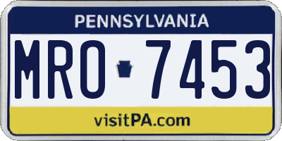 PA license plate MRO7453