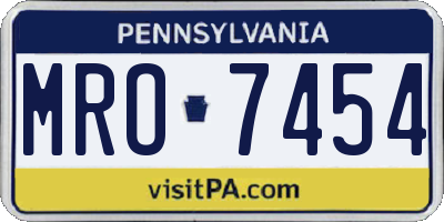 PA license plate MRO7454