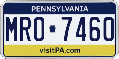 PA license plate MRO7460