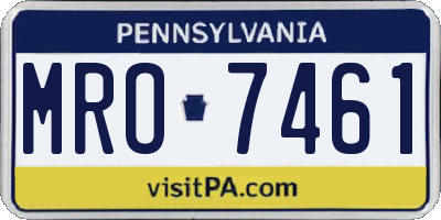 PA license plate MRO7461