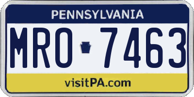 PA license plate MRO7463
