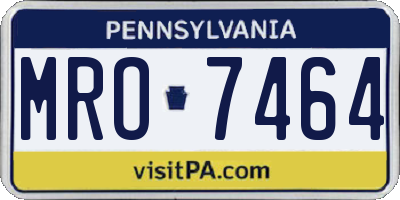 PA license plate MRO7464