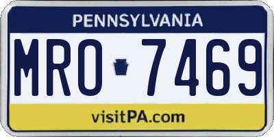 PA license plate MRO7469