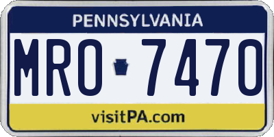 PA license plate MRO7470