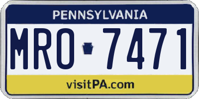 PA license plate MRO7471