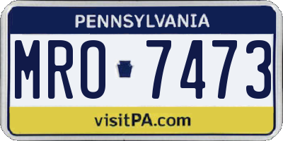 PA license plate MRO7473