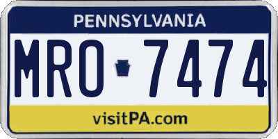 PA license plate MRO7474