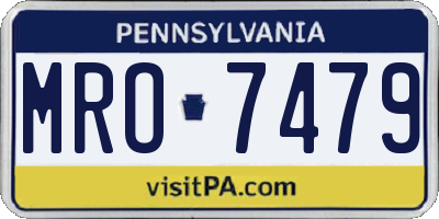 PA license plate MRO7479