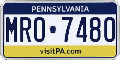 PA license plate MRO7480