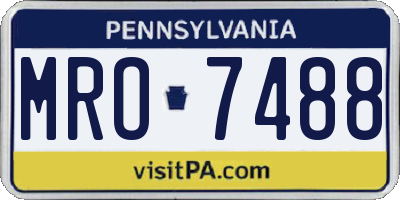 PA license plate MRO7488