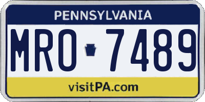 PA license plate MRO7489