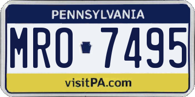 PA license plate MRO7495