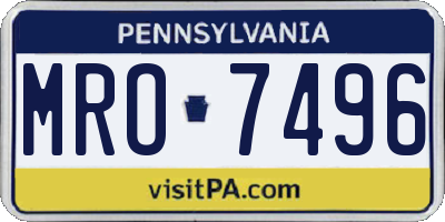 PA license plate MRO7496
